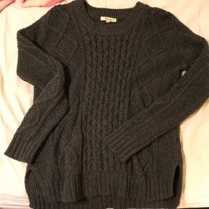 Dark grey Madewell cable knit sweater